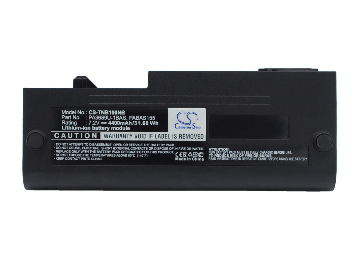 7.2V, 4400mAh, Li-ion Battery fits Toshiba, Nb100, Nb100/h, 31.68Wh