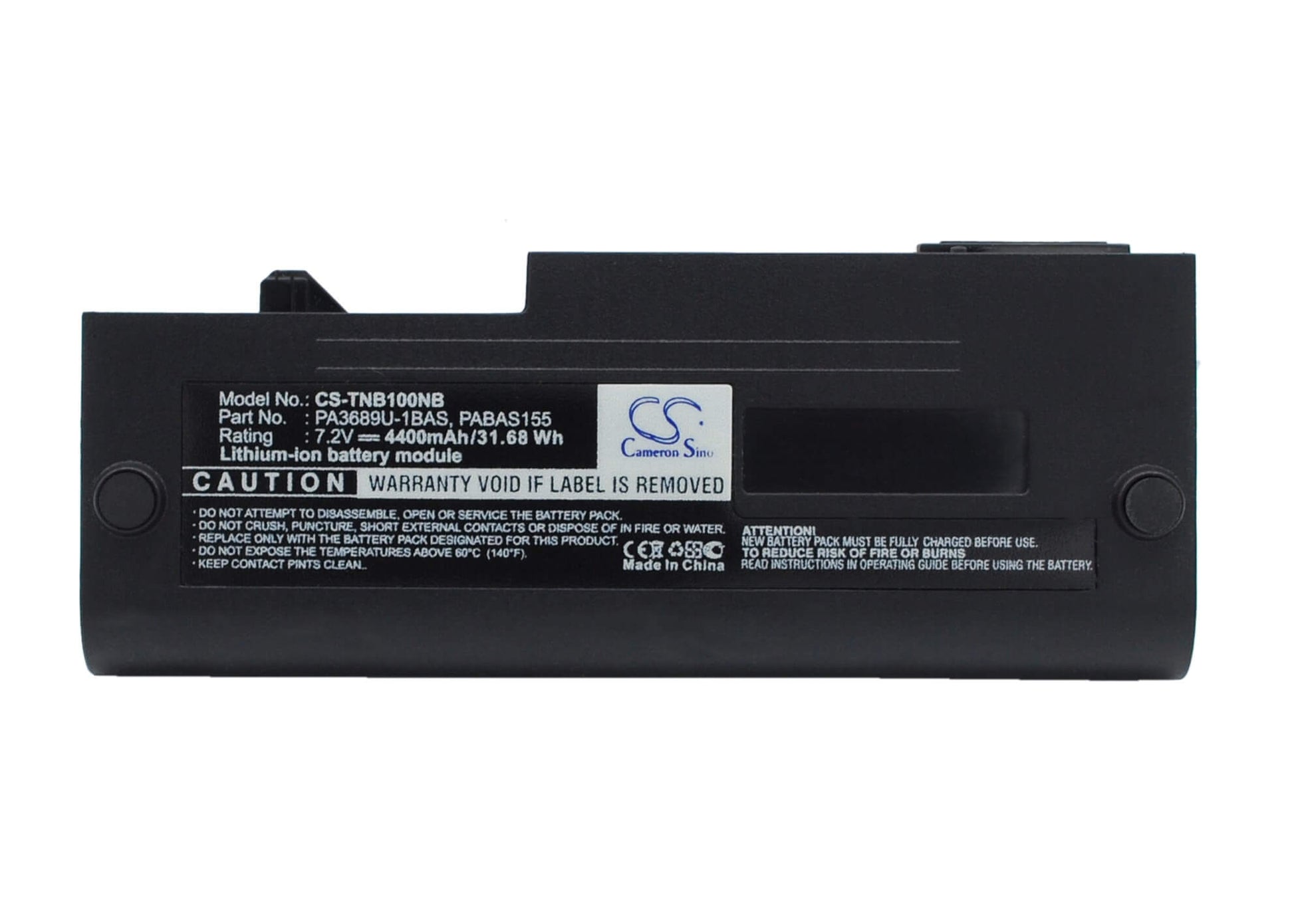 7.2V, 4400mAh, Li-ion Battery fits Toshiba, Nb100, Nb100/h, 31.68Wh