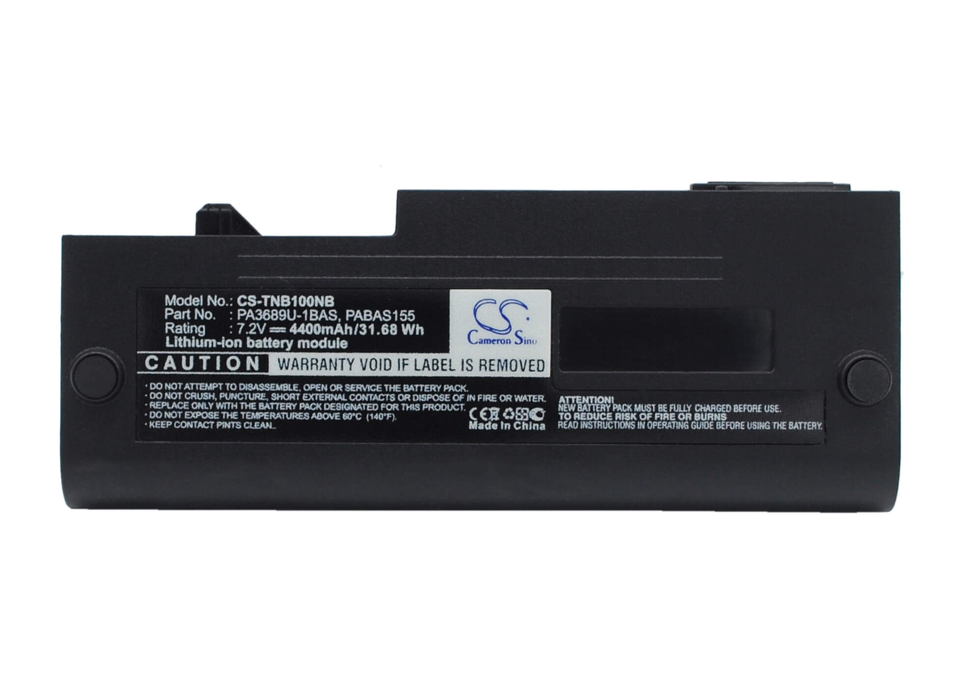 7.2V, 4400mAh, Li-ion Battery fits Toshiba, Nb100, Nb100/h, 31.68Wh