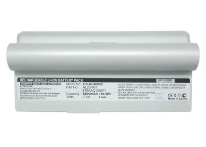 White, 7.4V, 8800mAh, Li-ion Battery fits Asus, Eee Pc 1000, Eee Pc 1000h, 65.12Wh