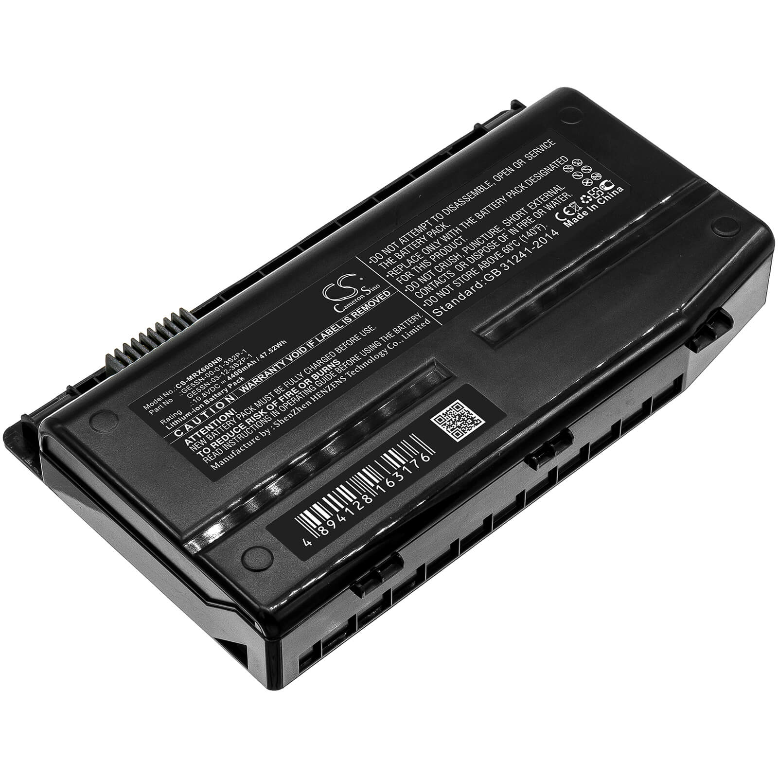 10.8V, 4400mAh, Li-ion Battery fits Terrans Force, T57, 47.52Wh