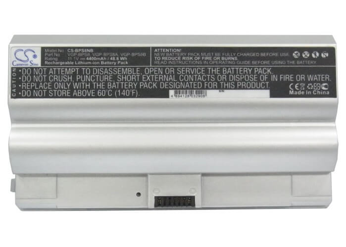 11.1V, 4400mAh, Li-ion Battery fits Sony, Vaio Gn-fz70b, Vaio Pcg-381l, 48.84Wh