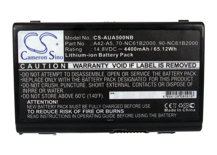 14.8V, 4400mAh, Li-ion Battery fits Asus, A5, A5000, 65.12Wh