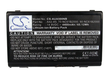 14.8V, 4400mAh, Li-ion Battery fits Asus, A5, A5000, 65.12Wh