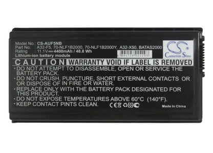 11.1V, 4400mAh, Li-ion Battery fits Asus, F5, F5gl, 48.84Wh