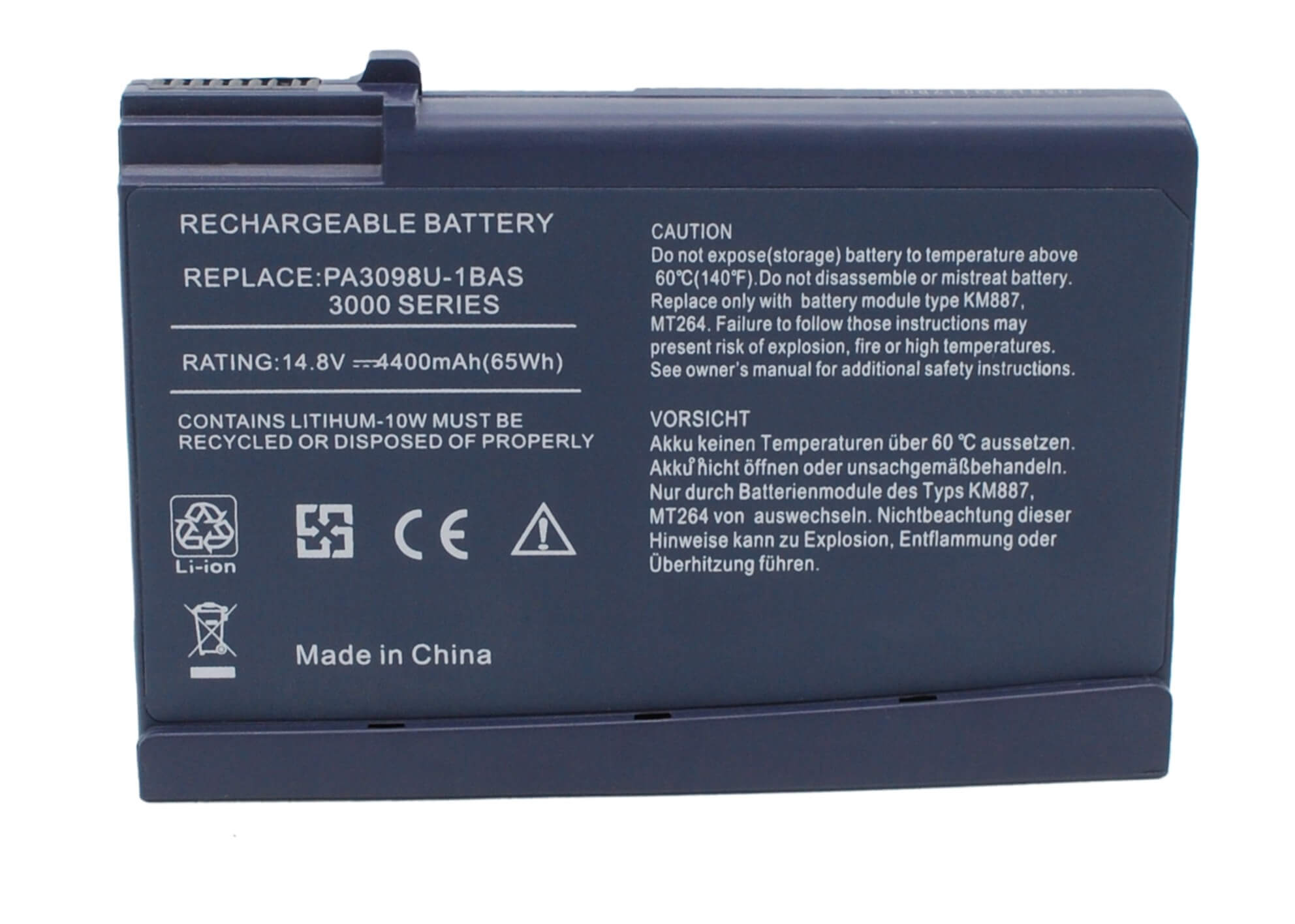 14.8V, 4400mAh, Li-ion Battery fits Toshiba, Satellite 1200, Satellite 1200-s121, 65.12Wh