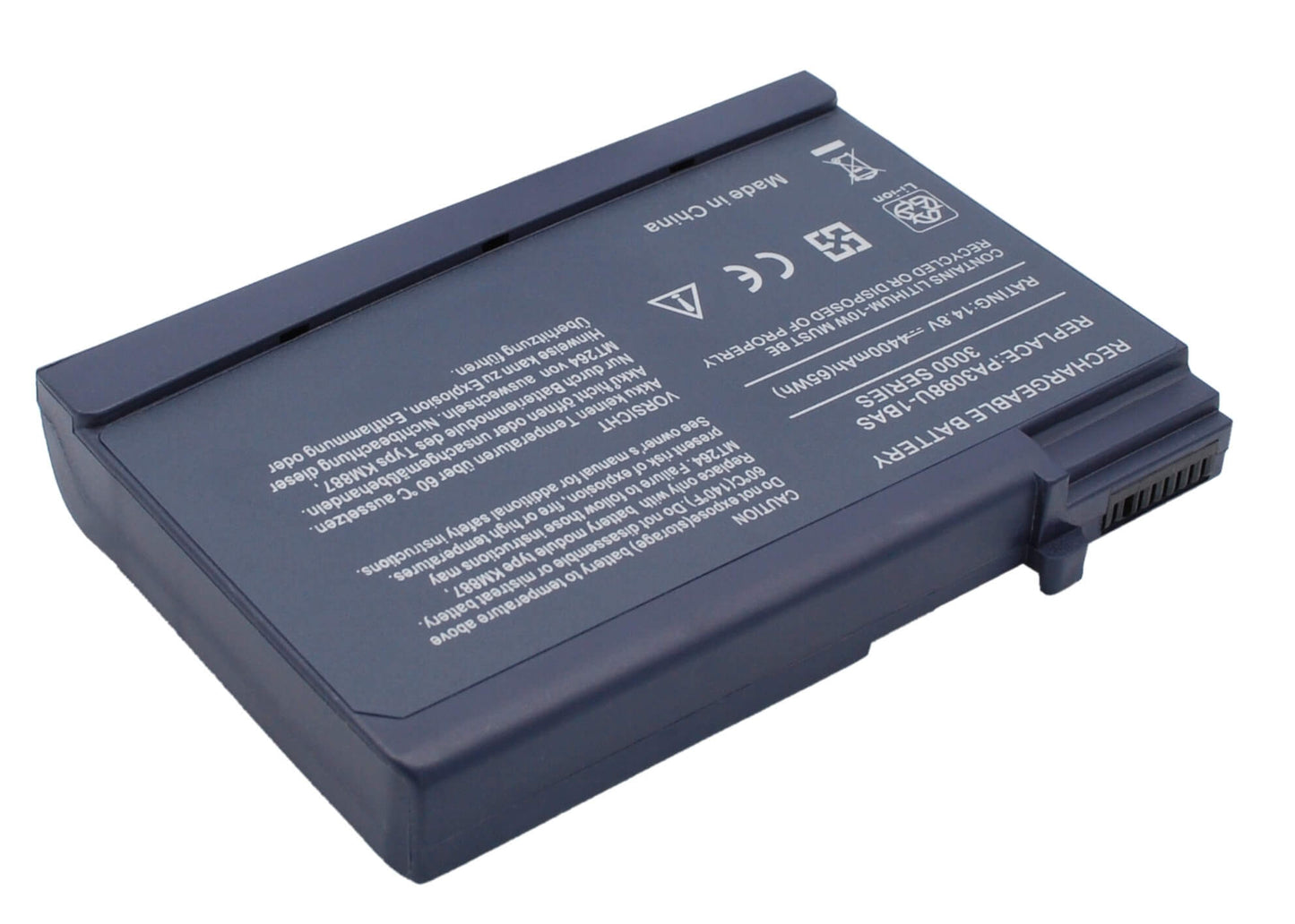14.8V, 4400mAh, Li-ion Battery fits Toshiba, Satellite 1200, Satellite 1200-s121, 65.12Wh