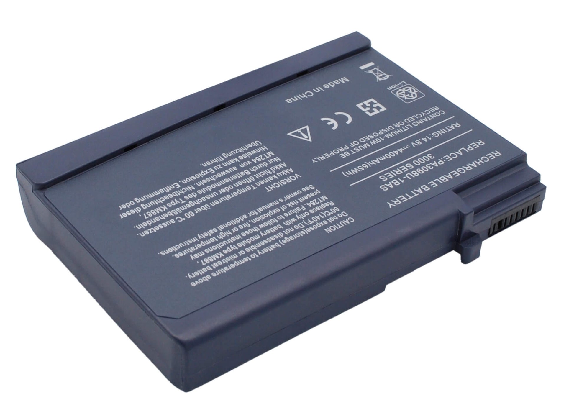 14.8V, 4400mAh, Li-ion Battery fits Toshiba, Satellite 1200, Satellite 1200-s121, 65.12Wh