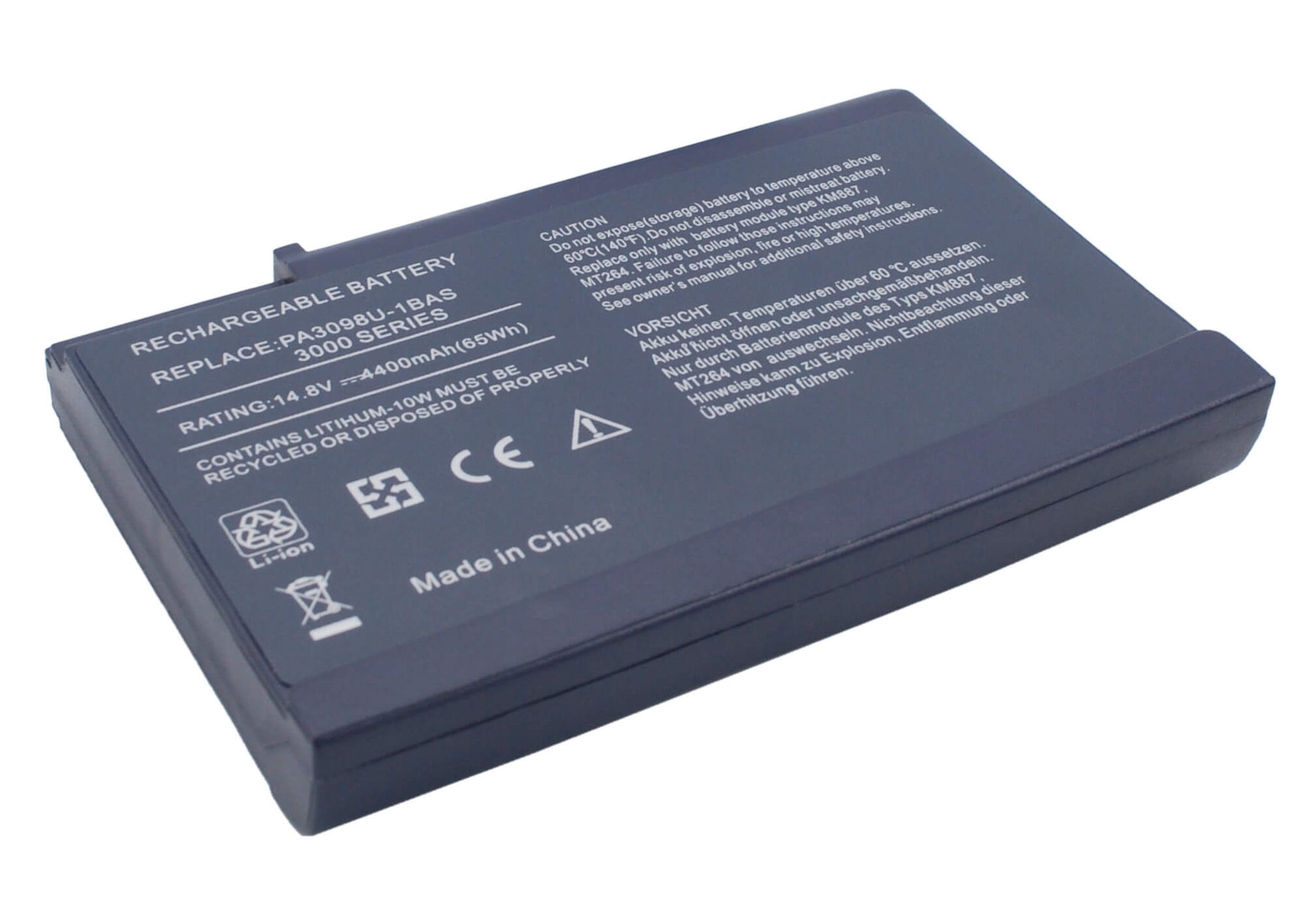 14.8V, 4400mAh, Li-ion Battery fits Toshiba, Satellite 1200, Satellite 1200-s121, 65.12Wh