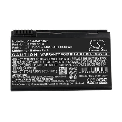 11.1V, 4400mAh, Li-ion Battery fits Acer, Aspire 3100, Aspire 3103, 48.84Wh
