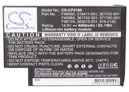 14.8V, 4400mAh, Li-ion Battery fits Compaq, Avilion Ze5634us-du916u, Omnibook Xe4, 65.12Wh