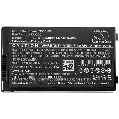 11.1V, 4400mAh, Li-ion Battery fits Asus, C90, C90a, 48.84Wh