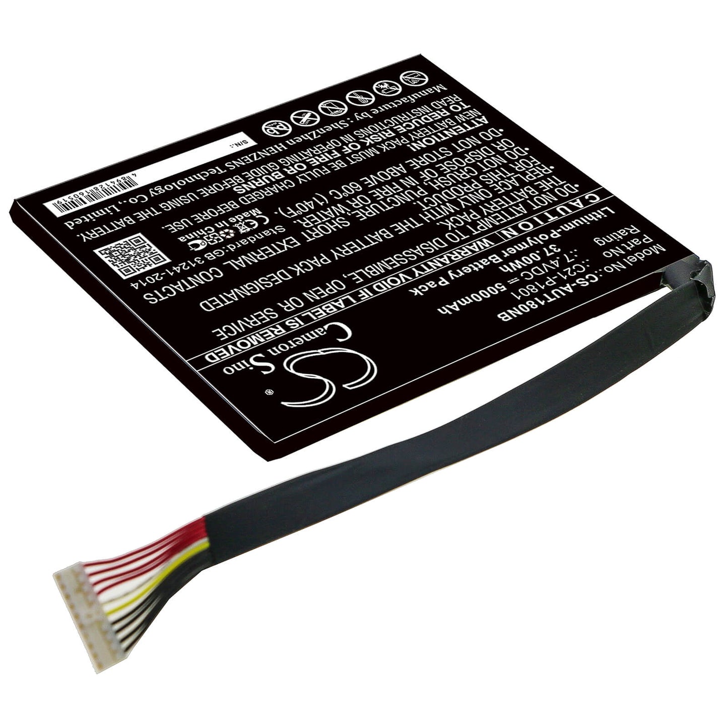 7.4V, 5000mAh, Li-Polymer Battery fits Asus, Ap180c, P18y23, 37Wh