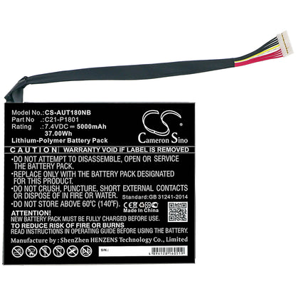 7.4V, 5000mAh, Li-Polymer Battery fits Asus, Ap180c, P18y23, 37Wh