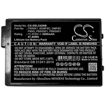 11.4V, 4200mAh, Li-ion Battery fits Dell, Latitude 5420, Latitude 5424, 47.88Wh