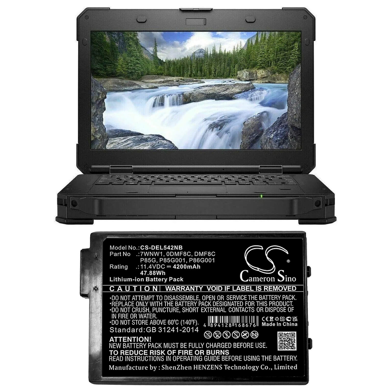 11.4V, 4200mAh, Li-ion Battery fits Dell, Latitude 5420, Latitude 5424, 47.88Wh