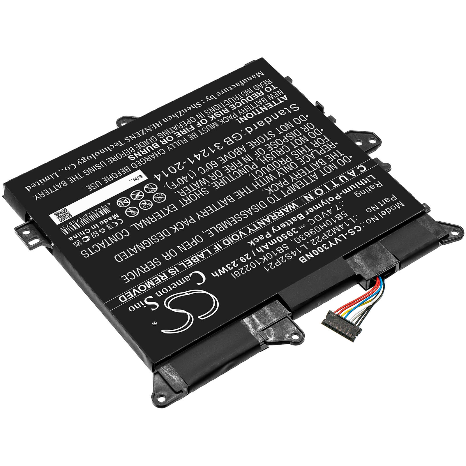 7.4V, 3950mAh, Li-Polymer Battery fits Lenovo, 80lx, 80lx001kus, 29.23Wh