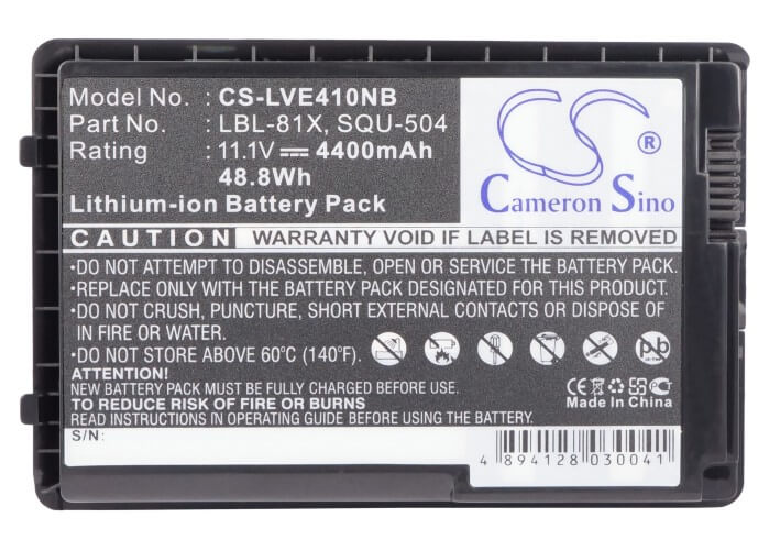 Black, 11.1V, 4400mAh, Li-ion Battery fits Lenovo, 125, 125c, 48.84Wh