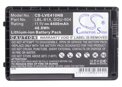Black, 11.1V, 4400mAh, Li-ion Battery fits Lenovo, 125, 125c, 48.84Wh