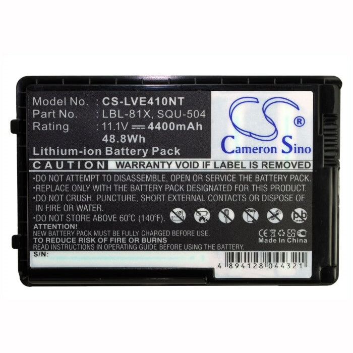 White, 11.1V, 4400mAh, Li-ion Battery fits Lenovo, 125, 125c, 48.84Wh