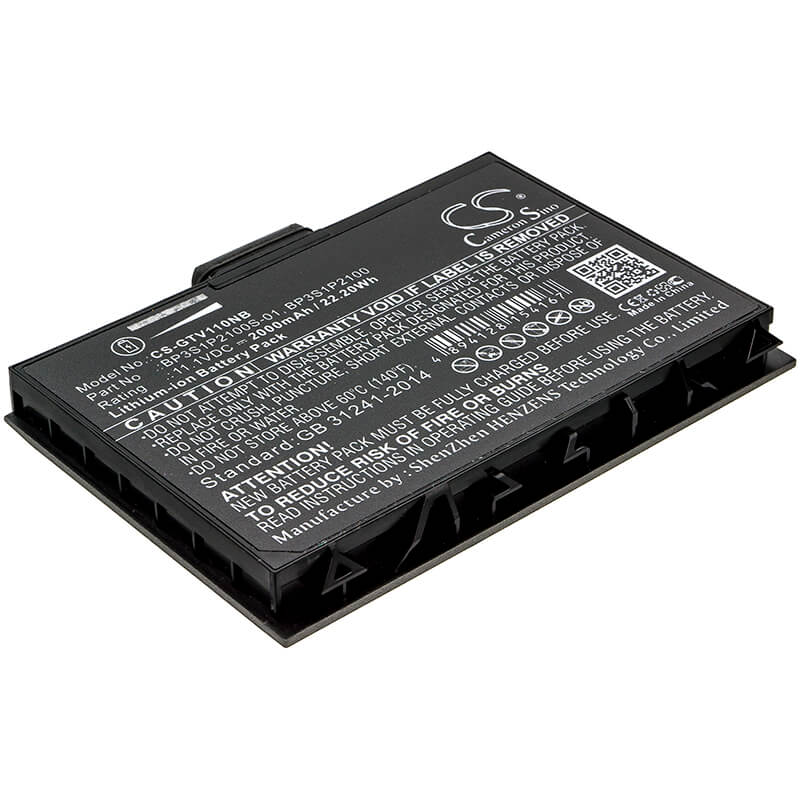 11.1V, 2000mAh, Li-ion Battery fits Getac, V110, 22.2Wh