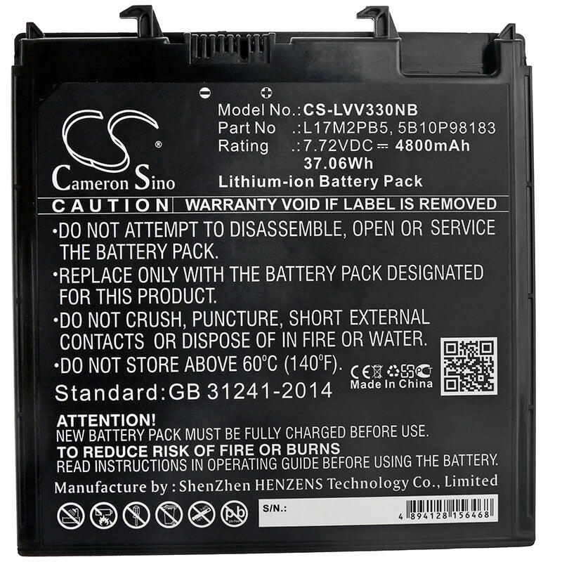 7.72V, 4800mAh, Li-ion Battery fits Lenovo, V330-14, V330-14ikb, 37.056Wh