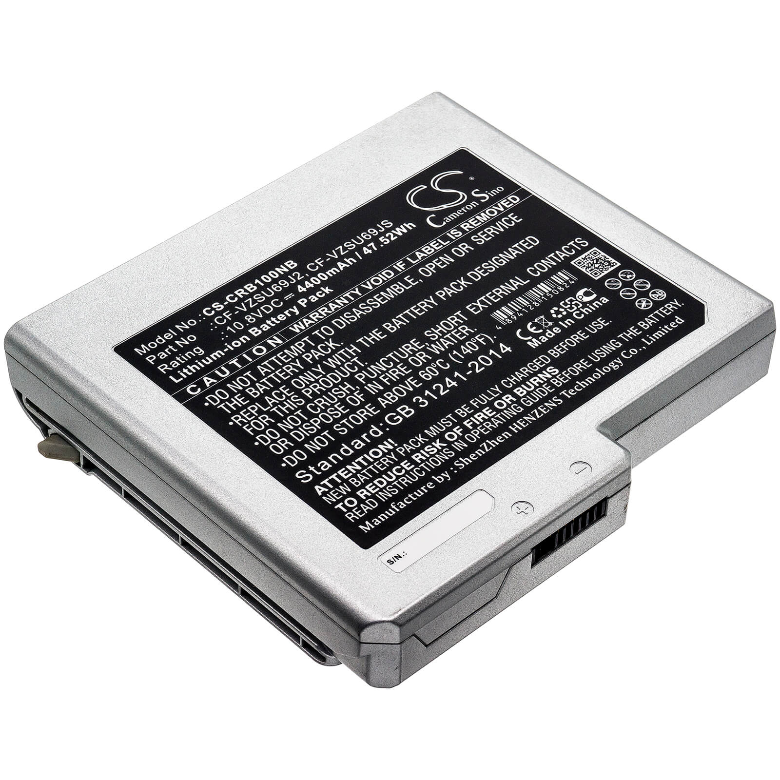 10.8V, 4400mAh, Li-ion Battery fits Panasonic, Toughbook Cf-b11, Toughbook Cf-b10, 47.52Wh