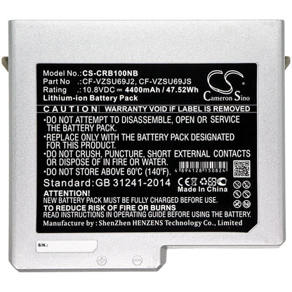 10.8V, 4400mAh, Li-ion Battery fits Panasonic, Toughbook Cf-b11, Toughbook Cf-b10, 47.52Wh