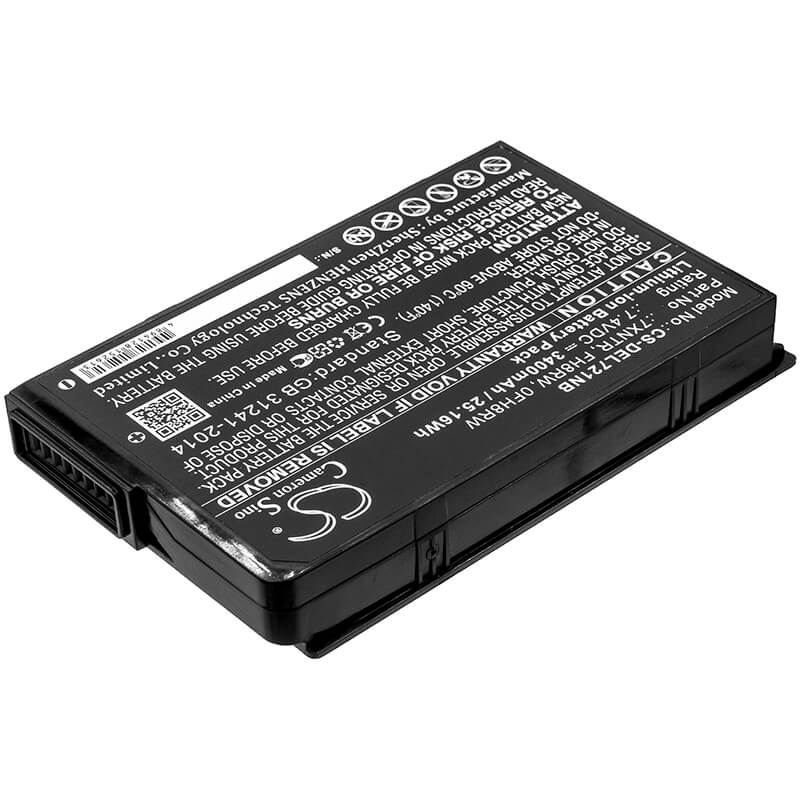 7.4V, 3400mAh, Li-ion Battery fits Dell, Latitude 12 7202, Latitude 7202, 25.16Wh
