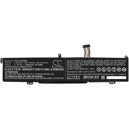 11.52V, 3850mAh, Li-ion Battery fits Lenovo, Ideapad L340 15 Gaming, Ideapad L340 17 Gaming, 44.352Wh
