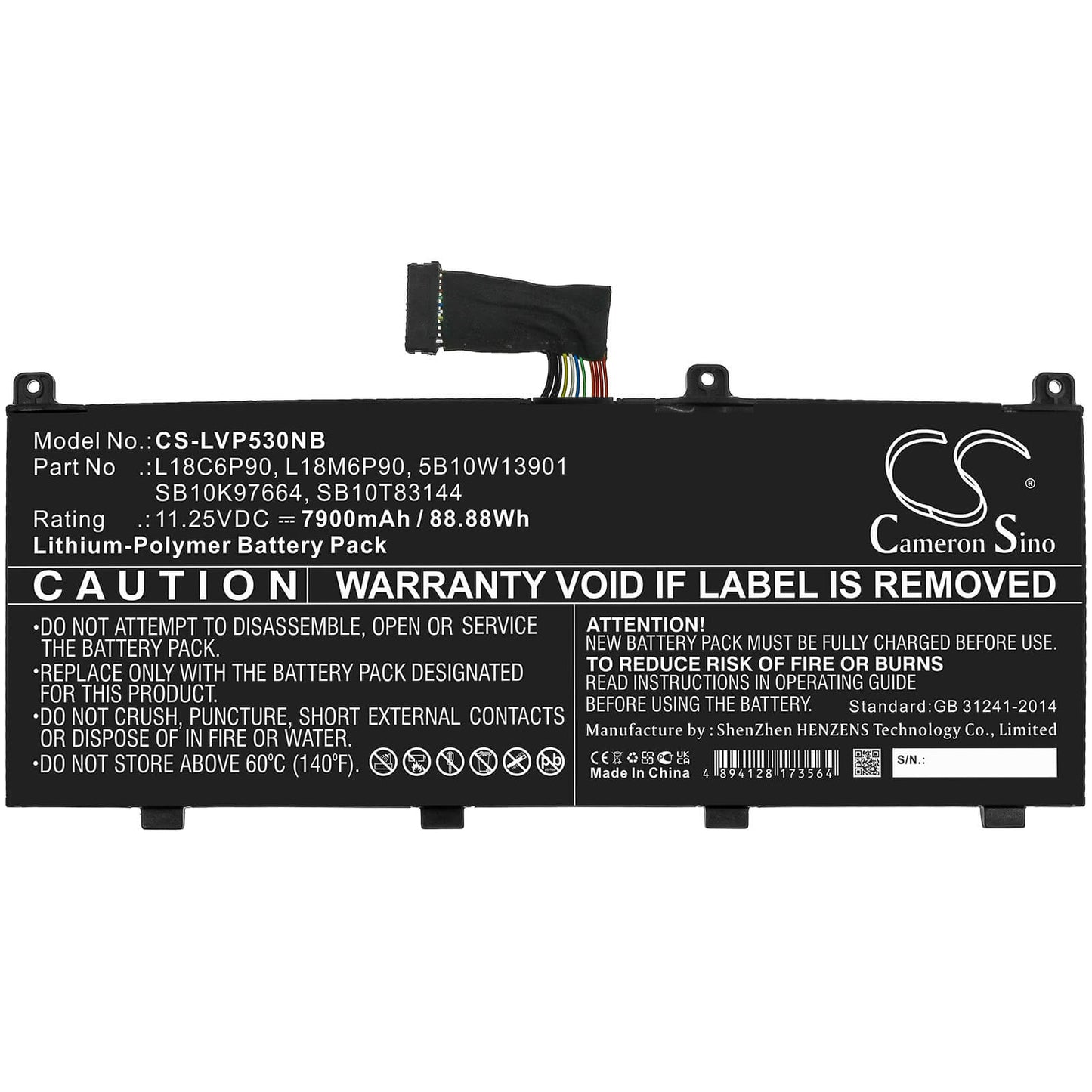 11.25V, 7900mAh, Li-Polymer Battery fits Lenovo, Thinkpad P53, Thinkpad P53 20qna00tcd, 88.875Wh