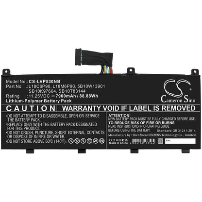 11.25V, 7900mAh, Li-Polymer Battery fits Lenovo, Thinkpad P53, Thinkpad P53 20qna00tcd, 88.875Wh
