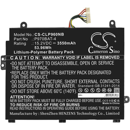 15.2V, 3550mAh, Li-ion Battery fits Schenker, Key 16, Key 16(id Ske16e19), 53.96Wh