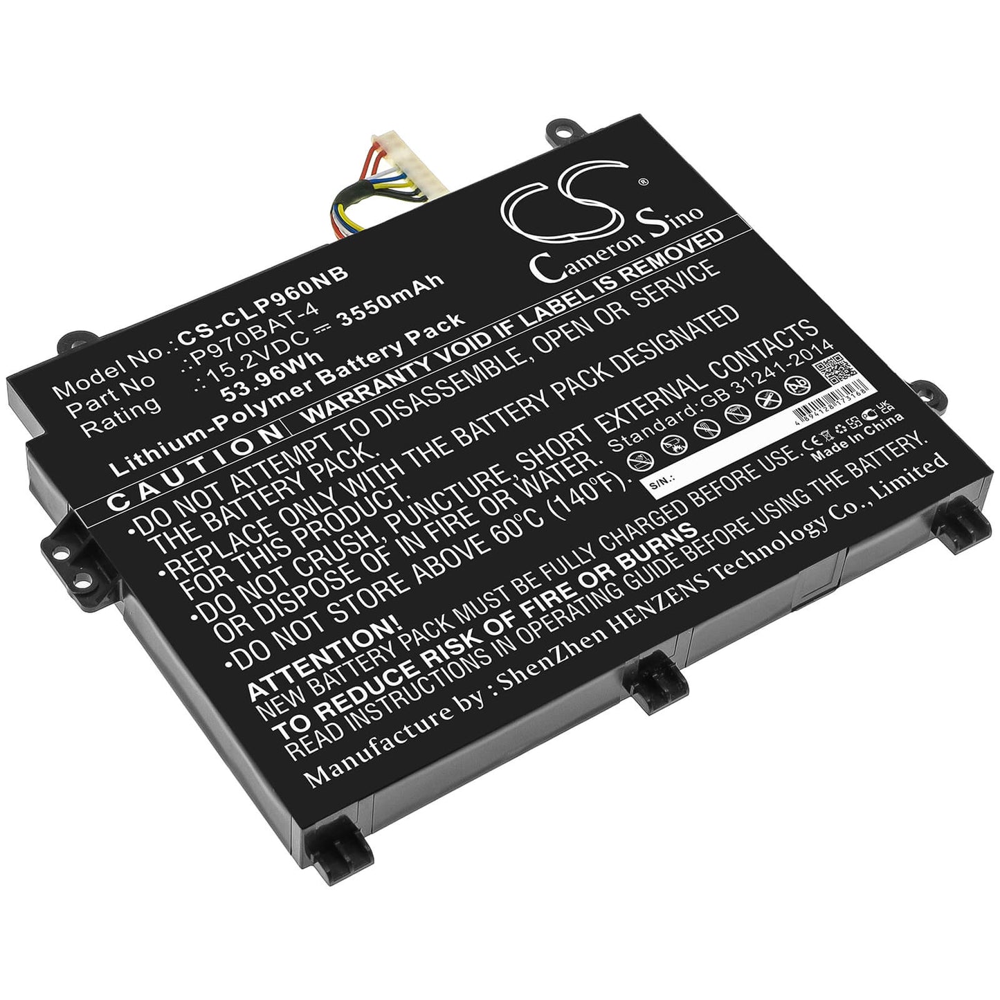 15.2V, 3550mAh, Li-ion Battery fits Mifcom, Sg6 I7 Rtx 2060(p960rd), Sg6 I7 Rtx 2070 Ssd(p960rf), 53.96Wh