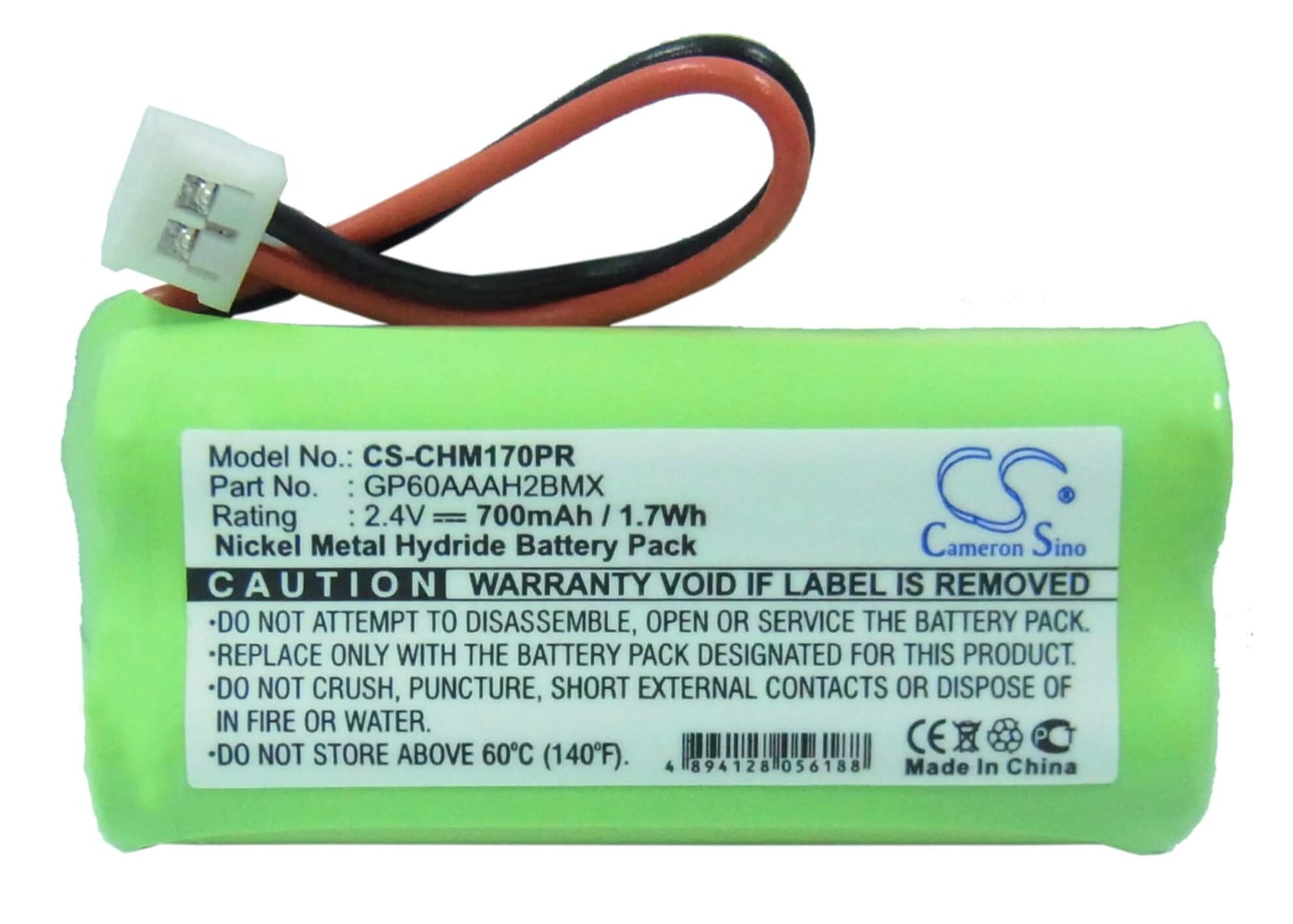 2.4V, 700mAh, Ni-MH Battery fits Jtech, Commpass Voice, 1.68Wh