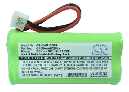 2.4V, 700mAh, Ni-MH Battery fits Jtech, Commpass Voice, 1.68Wh