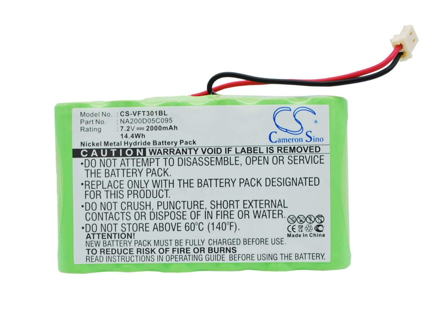 7.2V, 2000mAh, Ni-MH Battery fits Verifone, Nurit 3010, 14.4Wh