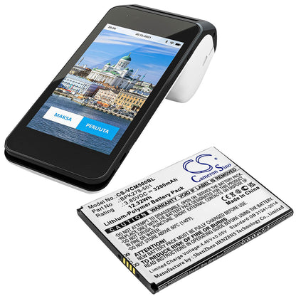 3.85V, 3200mAh, Li-Polymer Battery fits Verifone, Cm5, 12.32Wh