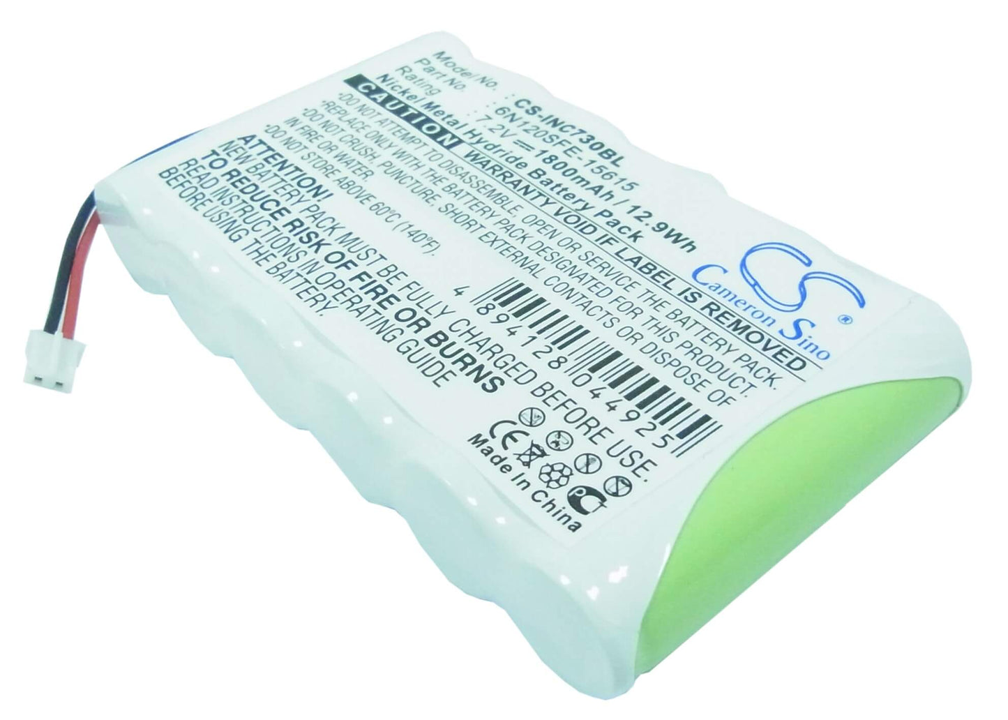 7.2V, 1800mAh, Ni-MH Battery fits Ingenico, 730, 770, 12.96Wh