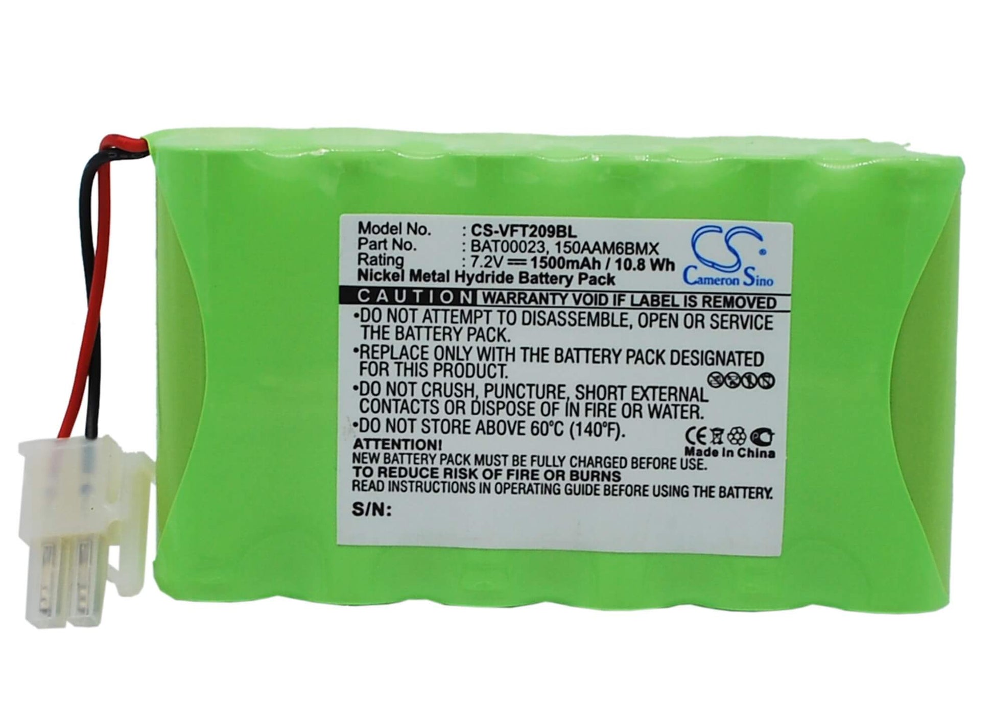 7.2V, 1500mAh, Ni-MH Battery fits Verifone, Nurit 2085u, Nurit 2090, 10.8Wh