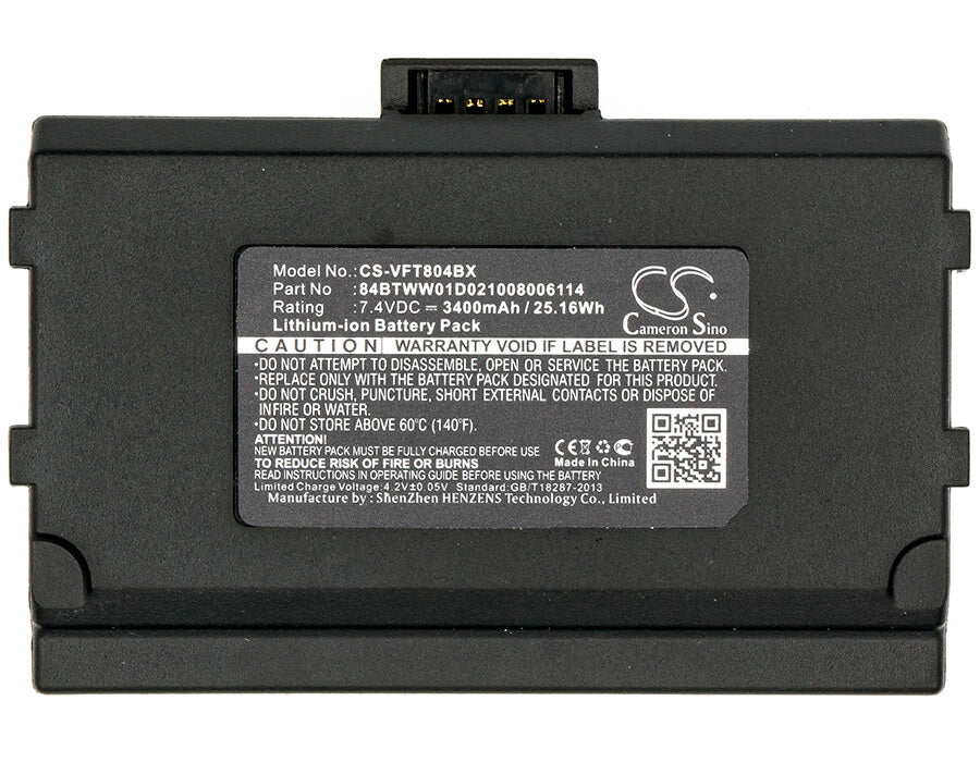 7.4V, 3400mAh, Li-ion Battery fits Verifone, Nurit 8040, Nurit 8400, 25.16Wh