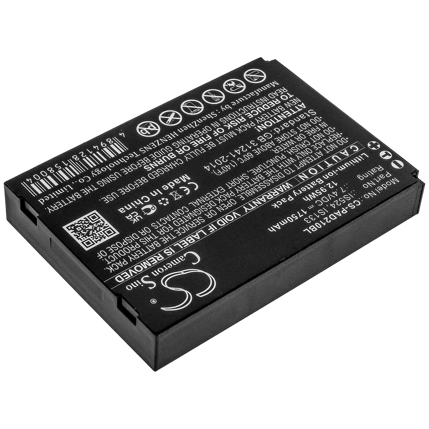 7.4V, 1750mAh, Li-ion Battery fits Pax, D210, 12.95Wh