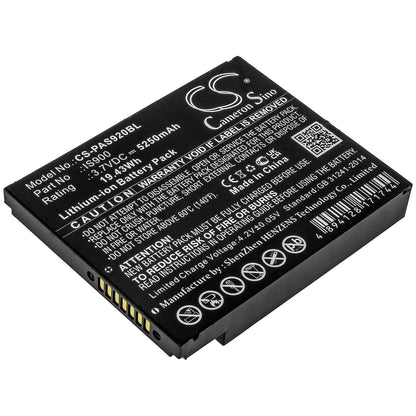 3.7V, 5250mAh, Li-ion Battery fits Pax, A920, 19.425Wh