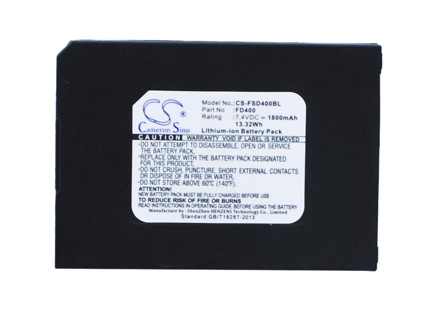 7.4V, 1800mAh, Li-ion Battery fits Firstdata, Fd-400, Fd400gt, 13.32Wh