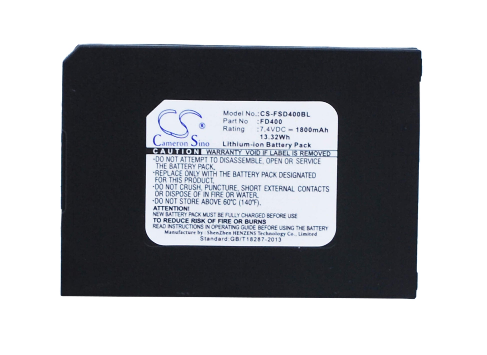 7.4V, 1800mAh, Li-ion Battery fits Firstdata, Fd-400, Fd400gt, 13.32Wh