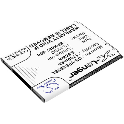 3.8V, 1750mAh, Li-ion Battery fits Verifone, E285, Ipay E285, 6.65Wh