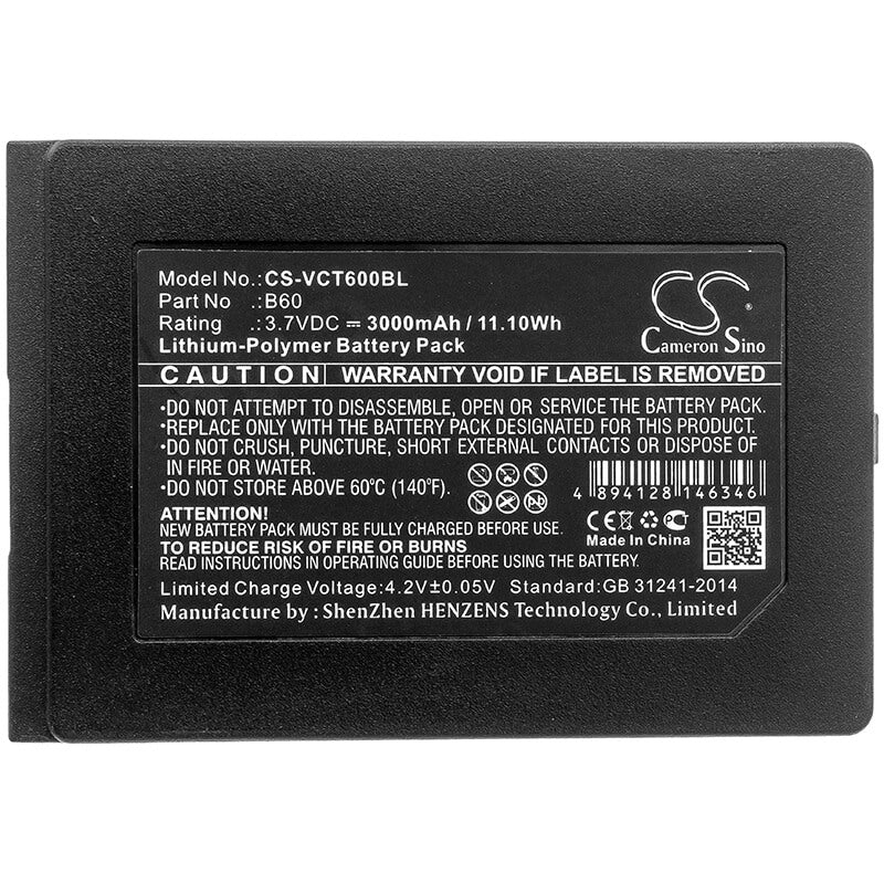 3.7V, 3000mAh, Li-Polymer Battery fits Vectron, Mobilepro 3, Mobilepro Iii, 11.1Wh