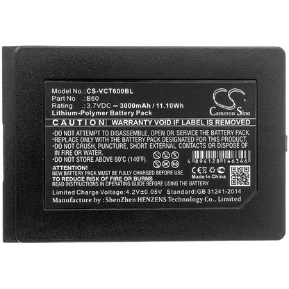 3.7V, 3000mAh, Li-Polymer Battery fits Vectron, Mobilepro 3, Mobilepro Iii, 11.1Wh