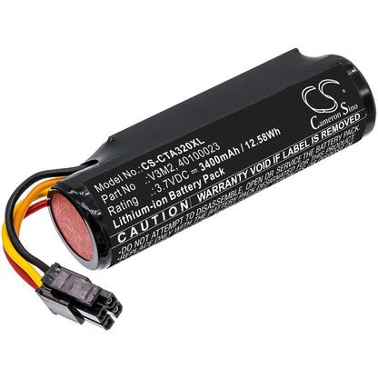 3.7V, 3400mAh, Li-ion Battery fits Dejavoo, Z9 Black, Z9 V4, 12.58Wh