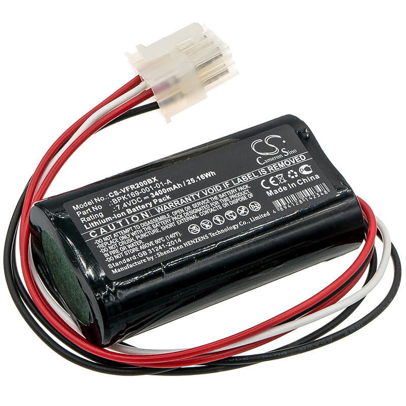 7.4V, 3400mAh, Li-ion Battery fits Verifone, Pca169-001-01, Pca169-404-01-a, 25.16Wh